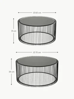 Couchtische Wire mit Glasplatte, 2er-Set