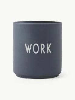 Design Becher Favourite WORK mit Schriftzug
