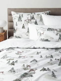 Designer Baumwollperkal-Bettdeckenbezug Forest