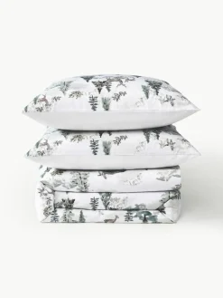 Designer Baumwollperkal-Bettdeckenbezug Forest