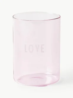 Designer Wasserglas Favourite LOVE mit Schriftzug