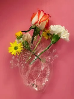 Designvase Love in Bloom aus Glas, H 24 cm