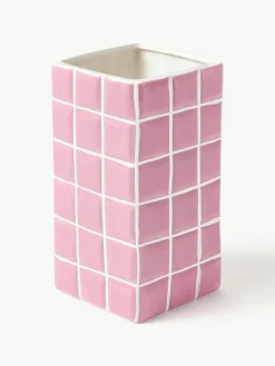 Design-Vase Tile mit Fliesenoptik, H 21 cm