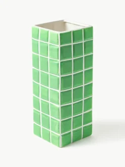Design-Vase Tile mit Fliesenoptik, H 28 cm