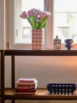 Design-Vase Tile mit Fliesenoptik, H 21 cm