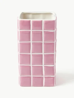 Design-Vase Tile mit Fliesenoptik, H 21 cm
