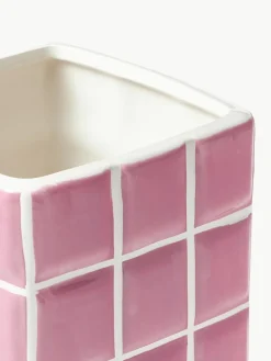 Design-Vase Tile mit Fliesenoptik, H 21 cm