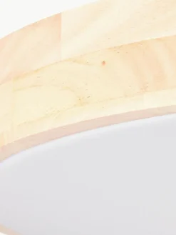 Dimmbare LED-Deckenleuchte Slimline aus Holz mit Fernbedienung