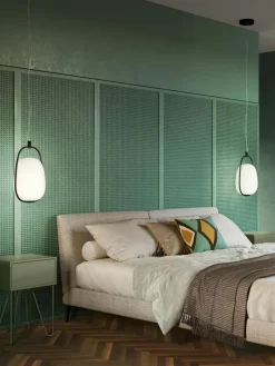 Dimmbare Pendelleuchte Lanna, mundgeblasen