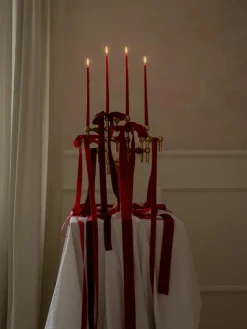 Dünne Stabkerzen Stoff Nagel, 6 Stück