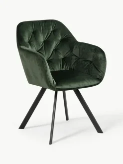 Drehbarer Samt-Armlehnstuhl Lucie