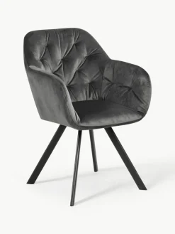 Drehbarer Samt-Armlehnstuhl Lucie