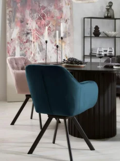 Drehbarer Samt-Armlehnstuhl Lucie