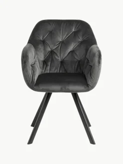 Drehbarer Samt-Armlehnstuhl Lucie