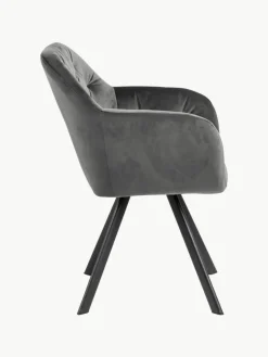 Drehbarer Samt-Armlehnstuhl Lucie