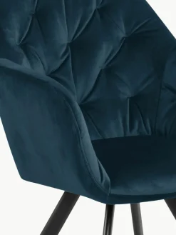 Drehbarer Samt-Armlehnstuhl Lucie