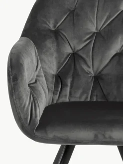 Drehbarer Samt-Armlehnstuhl Lucie