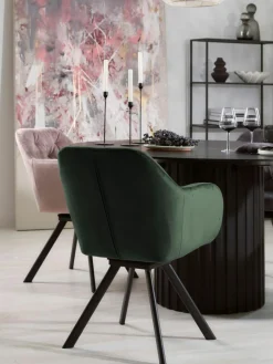 Drehbarer Samt-Armlehnstuhl Lucie