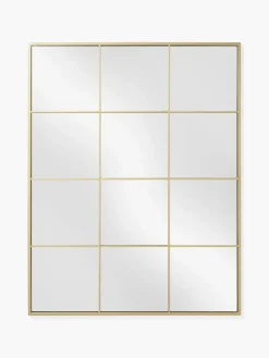 Eckiger Wandspiegel Clarita in Fensteroptik