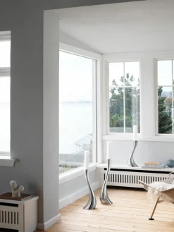 Edelstahl-Kerzenhalter Cobra in organischer Form, H 50 cm