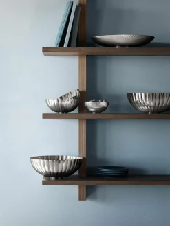 Edelstahl-Servierschale Bernadotte mit Rillenstruktur