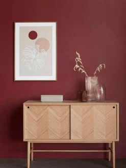 Eichenholz-Sideboard Herringbone mit Fischgrätmuster