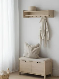 Eichenholz-Sitzbank Hillmond mit Schubladen