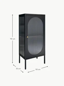 Eichenholz-Vitrine Adelaide mit Rillenglas