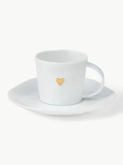 Espressotasse Heart mit Untertasse aus Porzellan