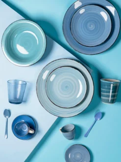 Espressotassen Baita Acqua mit Untertassen, 6er-Set