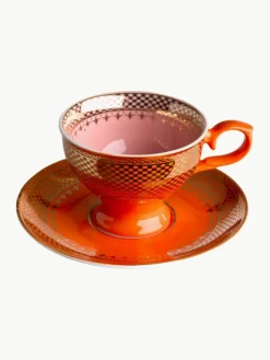 Espressotassen Grandma mit Untertassen, 4er-Set