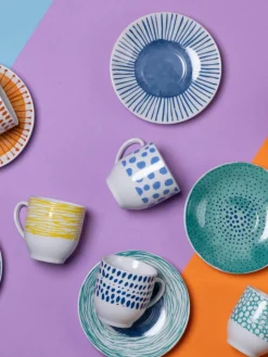 Espressotassen Marea mit Untertassen, 6er-Set