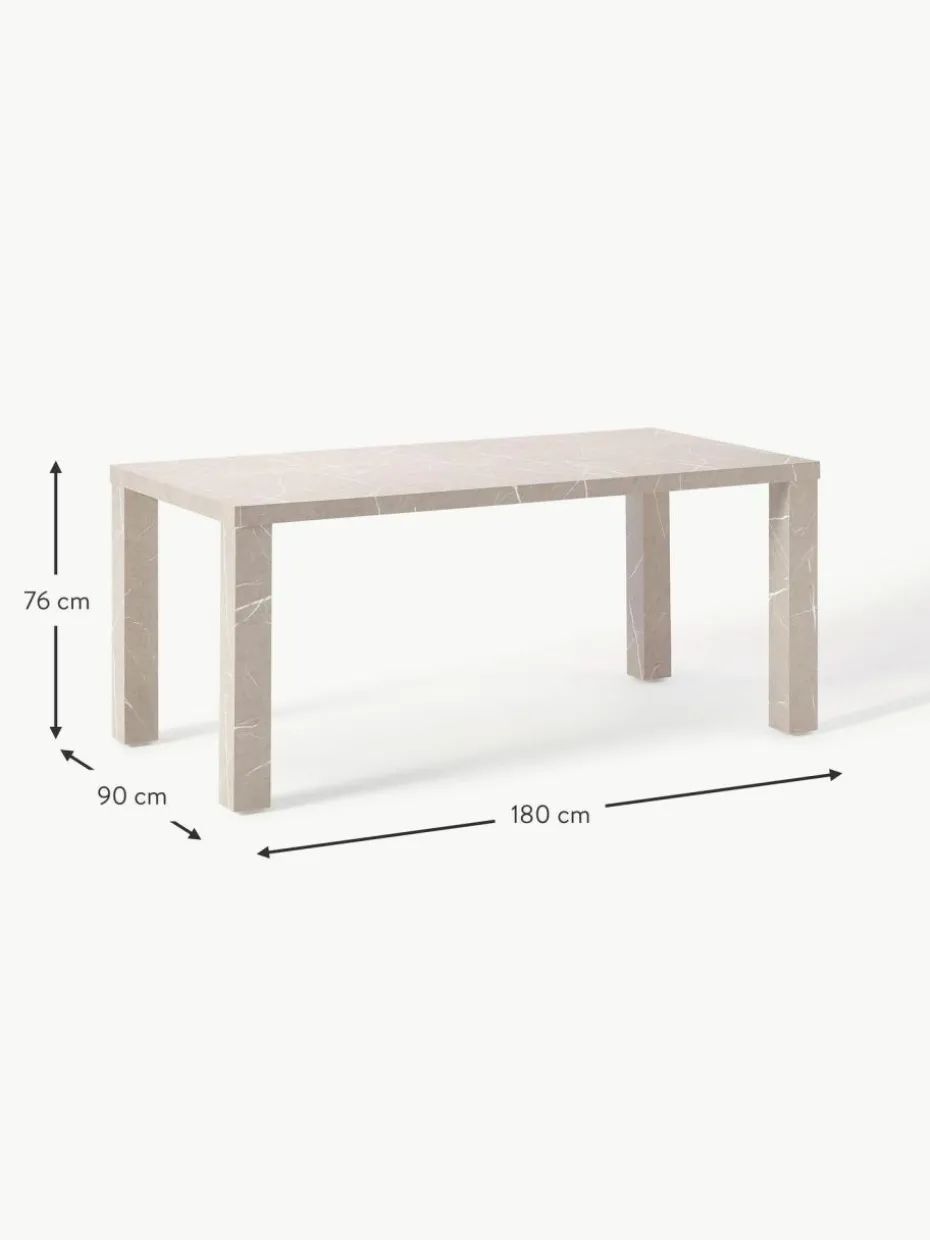 Esstisch Carl in Marmor-Optik, 180 x 90 cm