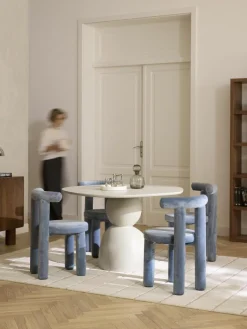 Esstisch Sahra in organischer Form, Ø 116 cm