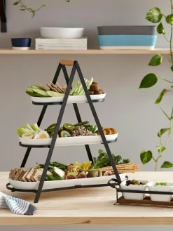 Etagere Tower mit abnehmbaren Ablageflächen aus Porzellan