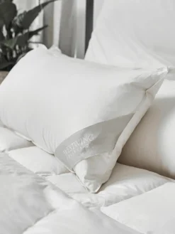 Feder-Kopfkissen Comfort mit Bio-Daunen und Bio-Baumwolle, weich