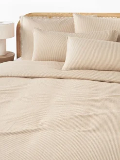 Flanell-Bettdeckenbezug Javon mit feinen Streifen