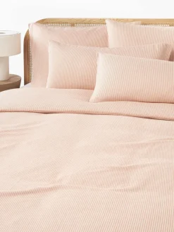 Flanell-Bettdeckenbezug Javon mit feinen Streifen