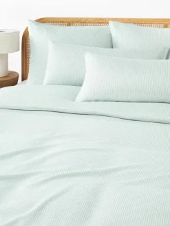 Flanell-Bettdeckenbezug Javon mit feinen Streifen