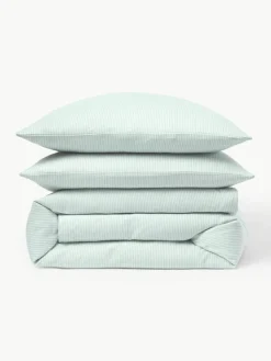 Flanell-Bettdeckenbezug Javon mit feinen Streifen