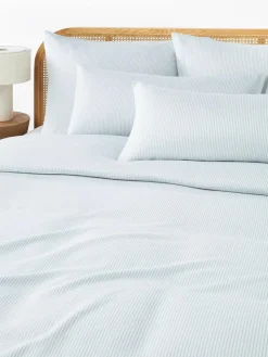 Flanell-Kopfkissenbezug Javon mit feinen Streifen