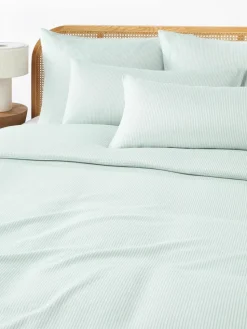 Flanell-Kopfkissenbezug Javon mit feinen Streifen