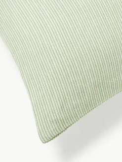 Flanell-Kopfkissenbezug Javon mit feinen Streifen