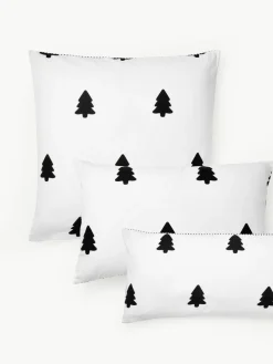 Flanell-Wendekopfkissenbezug Noan mit Weihnachtsbaummotiv