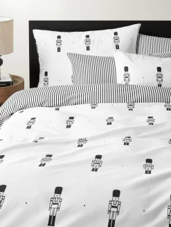 Flanell-Wendekopfkissenbezug Noan mit Nussknackermotiv