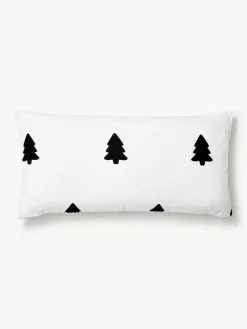 Flanell-Wendekopfkissenbezug Noan mit Weihnachtsbaummotiv