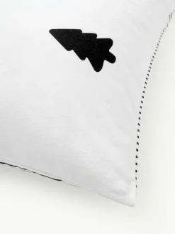 Flanell-Wendekopfkissenbezug Noan mit Weihnachtsbaummotiv