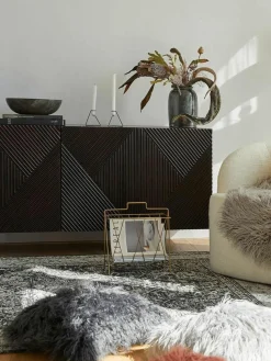 Flauschige Kunstfell-Kissenhülle Morten, gelockt