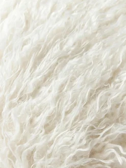 Flauschige Kunstfell-Kissenhülle Morten, gelockt