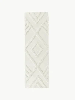 Flauschiger Hochflorläufer Magda mit erhabener Hoch-Tief-Struktur